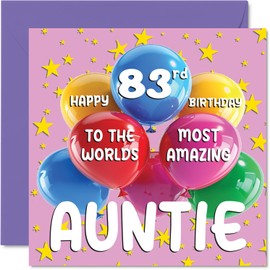 Stuff4 62nd Aunt Birthday Card -World's Most Amazing Aunt - Happy 62nd Birthday Card for Aunt from Nephew Niece, 5.7 x 5.7 Inch Age 62 Sixty-Two Greeting Cards for Aunt Aunty