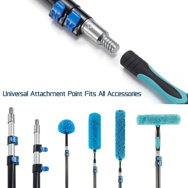 Hicavar 7-18 Ft Telescopic Paint Roller Extension Pole with Angle