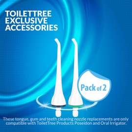 Replacement Tips for Poseidon & Professional Oral Irrigator by ToiletTree Products. Twin Pack