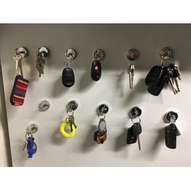 CMS MAGNETICS - (6-Pack 32mm Ceramic Hooks Silver 5-Pound Sheer and 13-Pound Pull Force Rating, Strong Magnet Hooks for Office, Refrigerator, Magnetic Board, Closets