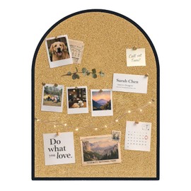 YINGXUN Self-Adhesive Arch Pin Cork Board Large 17.7" x 23.6" (Black)