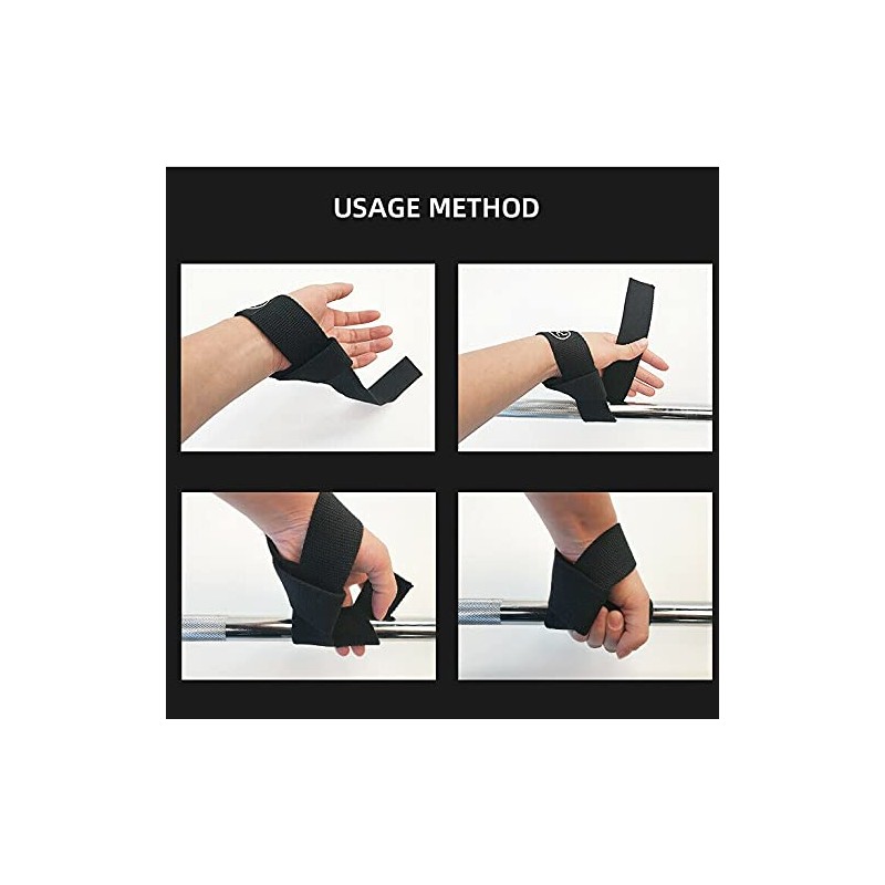 DMX INTL Weight Lifting Straps Single Loop Neoprene Padded Cotton