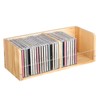 Rainmae CD Holder Desk Rack Organizer, Wooden CD Holder Stand,