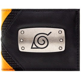 Shinobi Ninja Uzumaki Clan Hidden Leaf Crest Konoha Wallet Dual ID & Card Holder Orange, orange, Bi-Fold