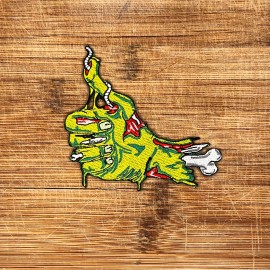 The Patch Bunker Zombie Hand Thumbs Up Iron-On Patch 4in Embroidered Gothic Appliqué for Jackets