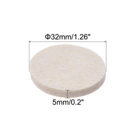 sourcing map Felt Furniture Pads, 32mm Dia Self-stick Non-slip Anti-scratch Round Felt Pads Cabinet Closet Feet Floor Protector Beige 30 Pads