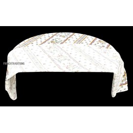 Tissus Toselli French Provencal Coated Cotton Tablecloth Moustiers Birds/Flowers Pink Round 59"