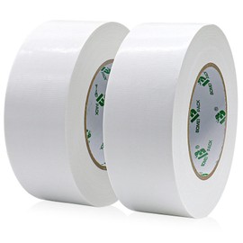 BOMEI PACK White Duct Tape, Extra Strong, 50 m x 50 mm, Waterproof Repair Tape for Indoor and Outdoor Use, Fabric-Reinforced Repair Tape, 2 Rolls