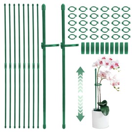 kodivenj 20Pcs Plant Support Poles,30CM & 60CM Adjustable Single Stem Plant Support Stakes, Orchid Sticks Fibreglass Plant Sticks Support, Suitable for Patio Gardening, Orchid Tomato Climbers