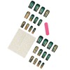 24PCS Dark Green Press on Nails Coffin Fake Nails Medium