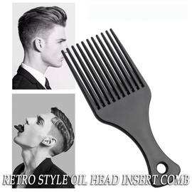 DAZISEN Afro Hair Comb - Black Plastic Wide Tooth Smooth Hair Pick Comb Detangling Comb Afro Comb Hairdressing Styling Tool for Men and Women