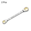 sourcing map 2pcs Double Box End Ratcheting Wrench 8mm x