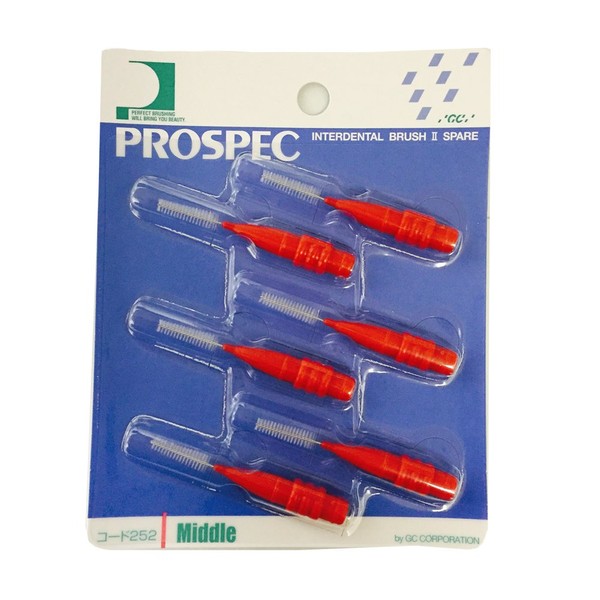 GC Prospec Intertooth Brush II Spare Medium, 6 Pieces