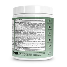 ine+ Super Greens Juicy Peach, 50+ servings of fruits and vegetables per scoop + essential fatty acids for maximum absorption, Superfoods, Antioxidants, Cruciferous Vegetables and Phytonutrients, Immediate energy, Mental Clarity, Gut Health and improved 