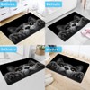 Rstick Grey Cat Peeking Printed Bathroom Rug Non - Slip