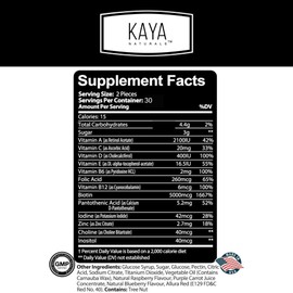 Kaya Naturals Hair Growth Gummies - Biotin 5000mcg Vitamins for Healthy Hair, Skin, and Nails - Beauty Supplement for Women or Men - 30 Count - Blueberry Flavor
