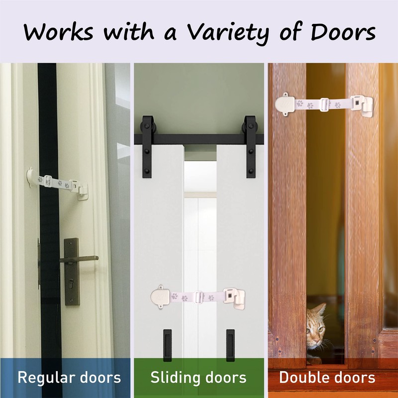 Neobay Child Proof Door Lock with Adjustable Door Strap and