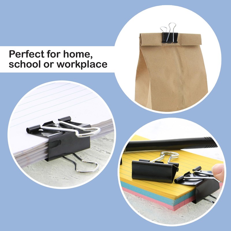 B BAZIC PRODUCTS Medium 1 1/4" (32mm) Black Binder Clip