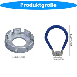 Bicycle spoke wrench, bicycle spoke tool, 6 sizes, 10-15 gauge tightening tool, for spoke size bicycle repair, bicycle spokes centring repair, with 1 blue spoke wrench