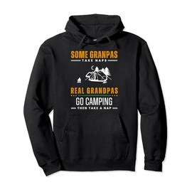 campers' catnap: grandpas' humorous outdoor snooze tee Pullover Hoodie