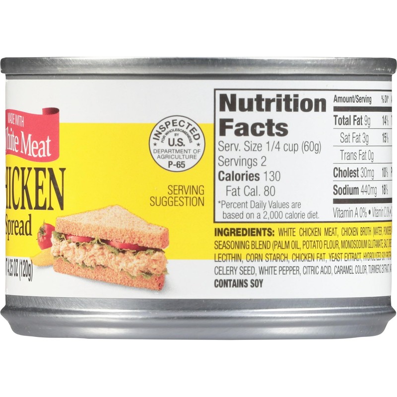 Underwood White Meat Chicken Spread, 4.25oz Cans (Pack of 6)