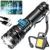 Rechargeable Flashlights High Lumens 10000LM Powerful Tactical Flashlight, Super Bright
