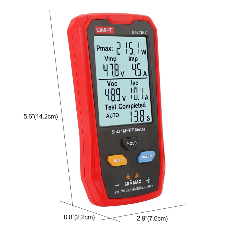 UNI-T UT673PV Solar Panel Tester, Solar MPPT Meter, 800W Photovoltaic