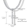Kakonia 925 Sterling Silver Cross Necklace for Men Women with
