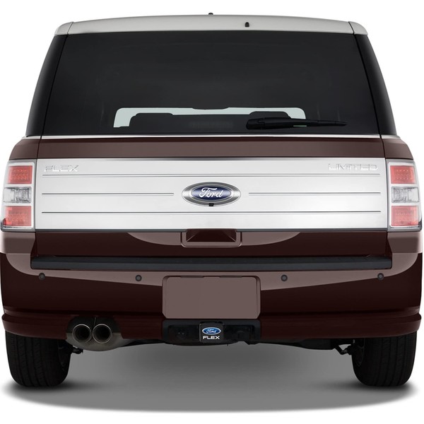 iPick Image, Compatible with - Ford Flex UV Graphic Carbon Fiber Look Metal Face-Plate on ABS Plastic 2 Tow Hitch Cover