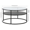 Ada 32" Wide Round Coffee Table in Blackened Bronze