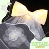 EARENT Light Up Tulle Bow Veil Bridal White Hair Clip