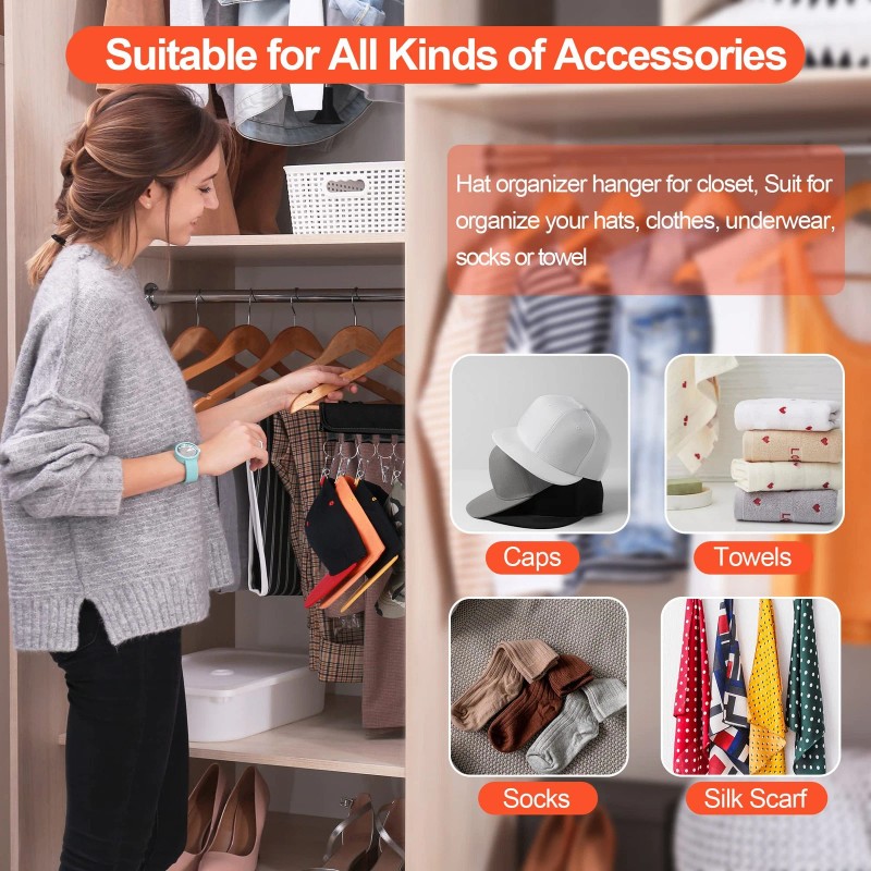 Binboov Hat Rack For Baseball Caps Hat Organizer Holder For