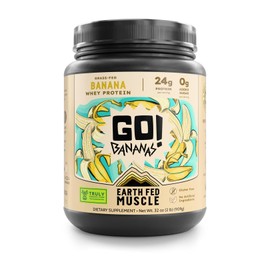 Earth Fed Muscle Whey Back Truly Grass Fed Whey - No Fillers, Flow Agents, or Synthetic Blends, Soy Free, Non GMO and Hormone Free (2 Pound, Banana.)