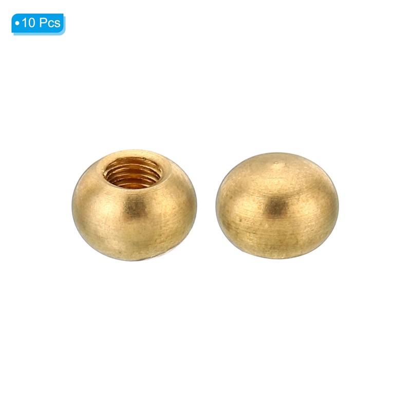 PATIKIL 10pcs M3x0.5 Screw Cap Nut Knob Brass Ball Lamp