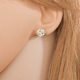 Allereyae Vintage Coin Disc Stud Earrings Hammered Circle Earrings Round Coin Earrings Gold Minimal Stud Earrings Jewelry for Women