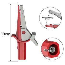 Peakelect Heavy Duty Alligator Clips Full Insulated Crocodile Clips with 4mm Banana Female