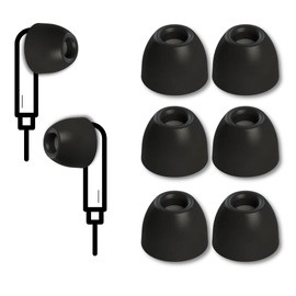Comply SmartCore | Memory Foam Replacement IEM Ear Tips for Most Wired Devices | Superior Noise Isolation, Ultimate Comfort, Secure Fit | Round, Black, Large (3 Pairs)