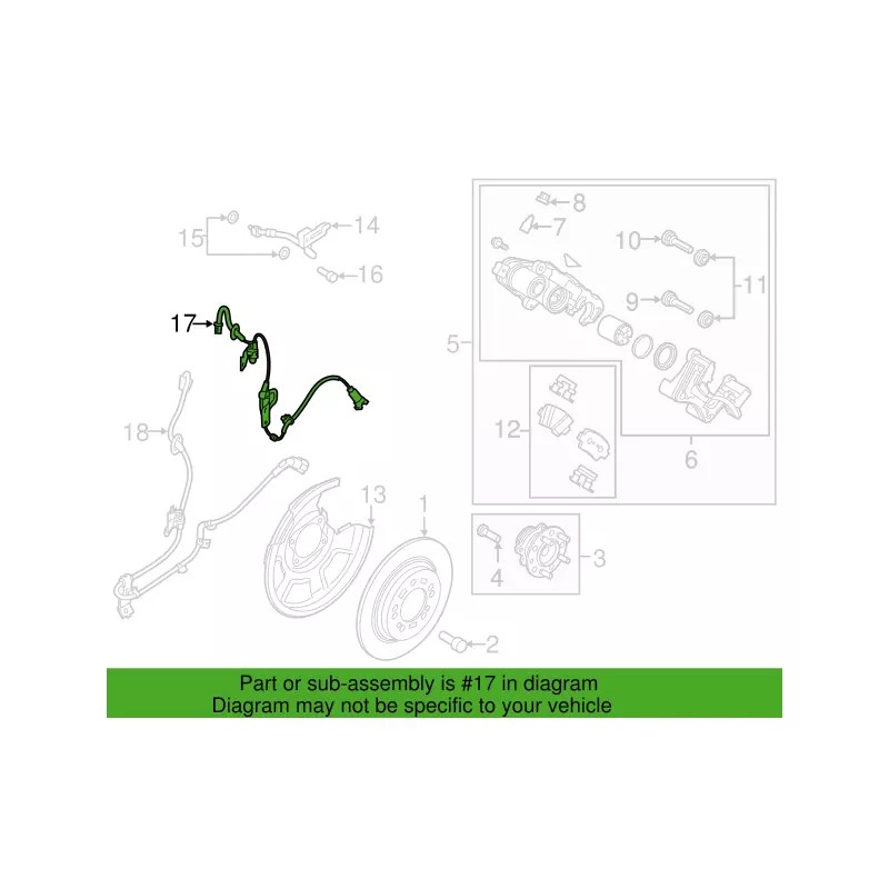 Hyundai Genuine ABS Speed Sensor Cable Ext. Rear Left for