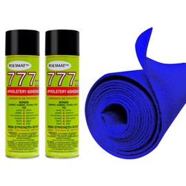 12FT x 3.75FT Blue Carpet ROLL + 2 CANS of 777 Glue for Polymat Speaker woofer Box Backed Carpet