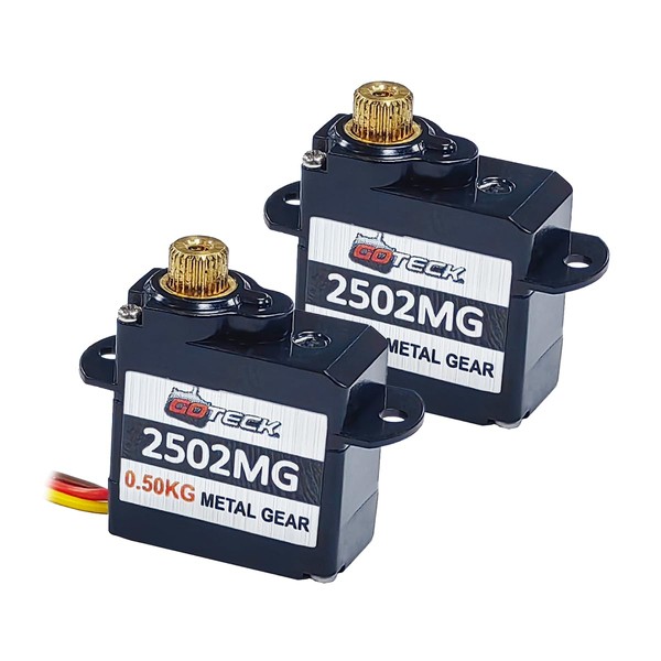 GOTECK 2PCS 2g Mini Servo, Micro Full Metal Gear Digital