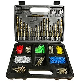 der kleine Handwerker Titanium HSS Drill Bit Set 300 Pieces with Metal Drills, Wood Drills, Masonry Drills, Titanium Mills, Dowels, Screws and Bit Holder