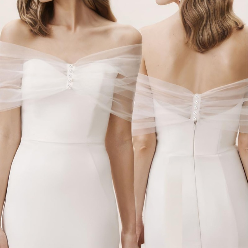 MAYJOYDIY White Tulle Scarves, Real White