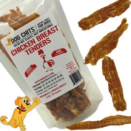 Dog Chits Chicken Breast Tenders for Dogs - Dog and Puppy Chews | Made in USA | USA Chicken | All-Natural for Large and Small Dogs | No Glycerin | No Fillers | Just Chicken | 6 oz.