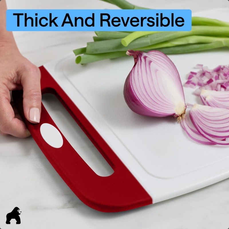 GORILLA GRIP BPA-Free Reversible Kitchen Cutting Board Set of 3,