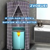 Round Shower Curtain Hanging Bathroom Curtains with Storage and Double