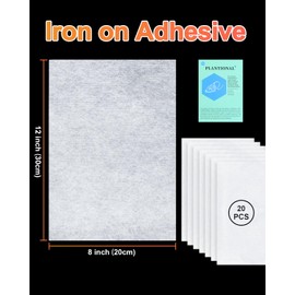 PLANTIONAL Heavy Weight Fusible Bonding Web: Stitch Witchery 20 Sheets, 8" x 12" Stitch Witchery Fusible Webbing for Fabric Applique DIY Crafts Supplies