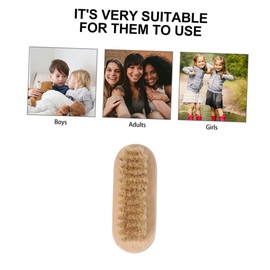 VICASKY Natural Boar Bristle Wooden Nail Brush 4Pcs Two-Sided Manicure Tool for Pedicure Hand and Foot Care for Nail Art Enthusiasts and Professional Use