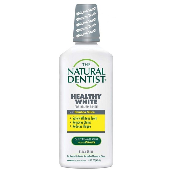 Natural Dentist Pre-Brush Whitening Rinse - Clean Mint - Whitens Teeth - No Bleach - No Alcohol - 16.9 oz (Pack of 4)