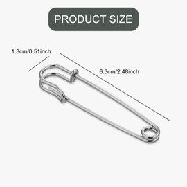 Large Safety Pins - ShiningUU 14-Pack Strong Extra Large Stainless Steel Kilt Pins for Clothes, Blankets & Kilts | Strong Safety Pin Heavy Duty | 2.5" Rust-Proof Craft Pin