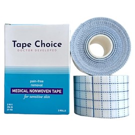 2 Rolls Non-Woven Cover Roll Stretch Tape Non-Woven Adhesive Bandages Breathable Bandage Tape Cohesive Wrap Bandages Protective Stretch Bandage Roll Film (2 Inch x 11 Yard)